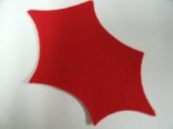 Christmas Holly Laser Cut Appliques (Size: with FUSIBLE - 5"H, Color: Red )