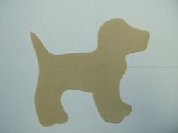 Dog - Puppy Laser Cut Appliques (Size: 5"W, Color: Tan/Beige , Direction: Facing right)