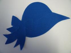 Hat / Sunbonnet Laser Cut Appliques (Size: 4"W, Color: Blue  , Direction: Facing left)