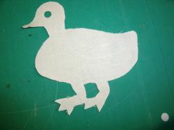 Duck Laser Cut Appliques (Size: with FUSIBLE - 4"H, Color: Tan/Beige , Direction: Facing left)