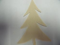 Fir Tree Laser Cut Appliques    (Size: 4"H, Color: Tan/beige )