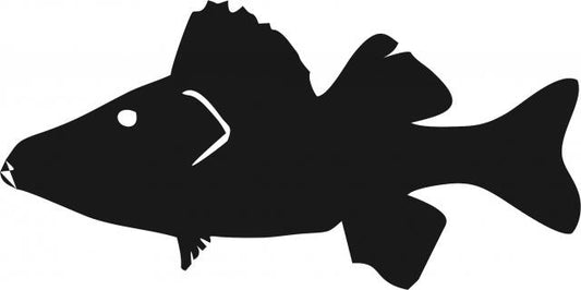 Fish - Perch Silhouette Laser Cut Appliques (Size: with FUSIBLE - 8"W, Direction: facing left)