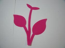 Flower Stem w/Leaf Small Laser Cut Appliques (Size: 4.5"H, Color: Hot Pink)