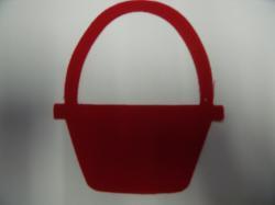 Basket Laser Cut Appliques (Size: with FUSIBLE - 6"H, Color: Red  )
