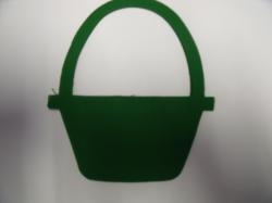 Easter Basket Laser Cut Appliques (Size: 4"H, Color: Green  )