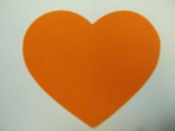 Heart Laser  Cut Appliques (Size: with FUSIBLE - 6"W, Color: Orange)