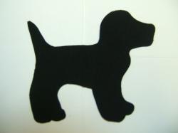 Dog - Puppy Laser Cut Appliques (Size: 4"W, Color: Black , Direction: Facing right)