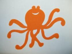 Octopus Laser Cut Appliques (Size: 4"W, Color: Orange  )