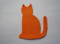 Halloween Cat Laser Cut Appliques (Size: 6"H, Color: Orange , Direction: Facing left)