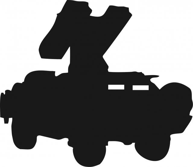Missile Launcher Silhouettes Laser Cut Appliques (Size: with FUSIBLE - 9"H, Direction: facing right)