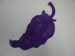 Chili Pepper Laser Cut Appliques (Size: With FUSIBLE- 6"H, Color: Tonal - Purple, Direction: Facing left)