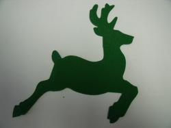 Reindeer Laser Cut Appliques (Size: 4"H, Color: Green  , Direction: Facing left)