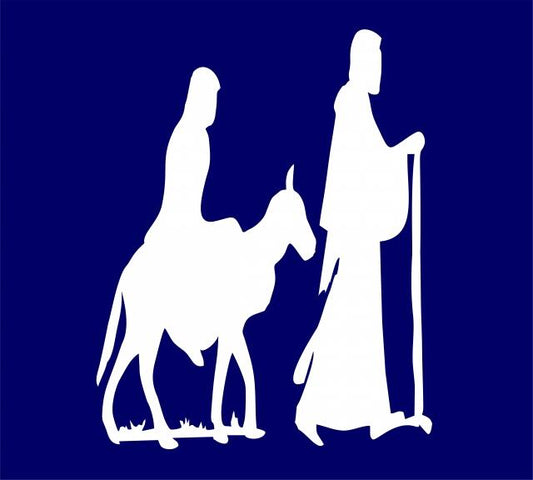 Nativity - Journey to Bethlehem Laser Cut Appliques (Size: with FUSIBLE - 10"H, Color: White)