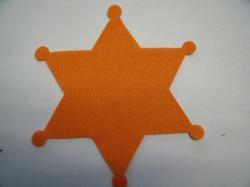 Badge Laser Cut Appliques (Size: 6"H, Color: Orange  )