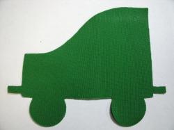 Train Coal Car Laser Cut Appliques (Size: with FUSIBLE - 6"H, Color: Green  , Direction: Facing left)