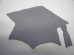 Graduation Cap - colors Laser Cut Appliques (Size: 6"W, Color: Gray )