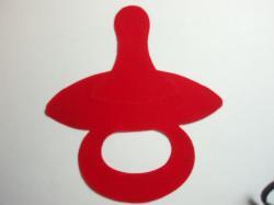 Pacifier Laser Cut Appliques (Size: 6"H, Color: Red)