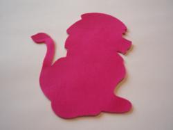 Lion Laser Cut Appliques (Size: with FUSIBLE - 6"H, Color: Hot Pink  , Direction: Facing right)