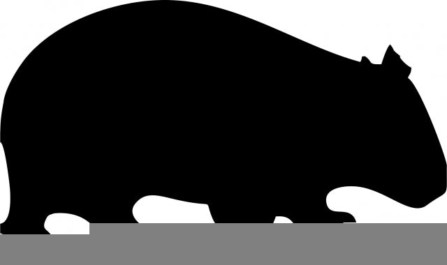 Wombat Laser Cut Silhouette  (Size: 8"W, Direction: facing right)