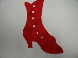 Victorian Boot Laser Cut Appliques (Size: 6"H, Color: Tonal - Red, Direction: Facing right)