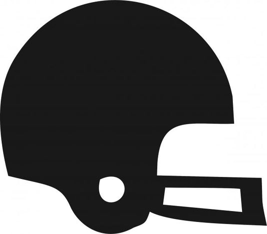 Football Helmet Laser Cut Appliques (Size: with FUSIBLE - 7"W, Direction: facing right)