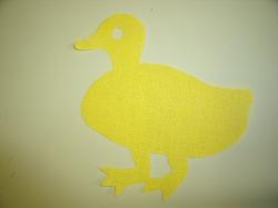 Duck Laser Cut Appliques (Size: with FUSIBLE - 5"H, Color: Tonal, Yellow, Direction: Facing left)
