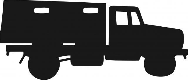 Truck Silhouette Laser Cut Appliques (Size: 9"W, Direction: facing right)