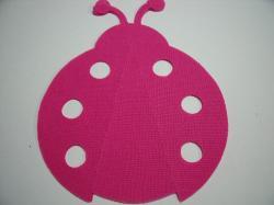Ladybug Laser Cut Appliques (Size: 5"H, Color: Hot Pink )