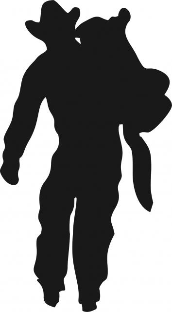 Cody Carrying Saddle Silhouette Laser Appliques (Size: 9"H, Direction: saddle on right)