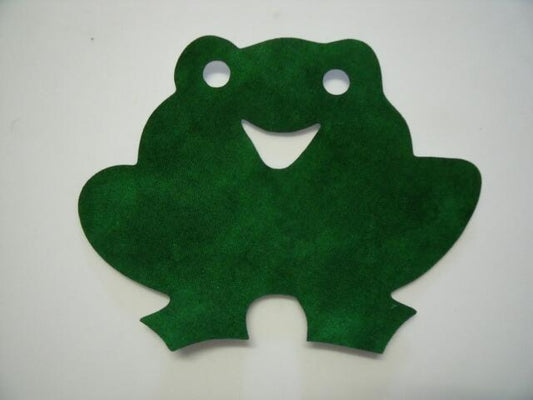 Frog 'Happy' Laser Cut Appliques (Size: 5"W, Color: Tonal - Evergreen)