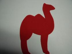 Camel Laser  Cut Appliques (Size: 5"H, Color: Red  , Direction: Facing right)