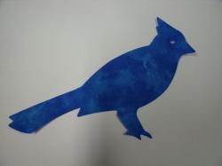 Blue Jay Laser Cut Appliques (Size: 4"H, Color: Tonal - Blue, Direction: Facing left)