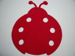 Ladybug Laser Cut Appliques (Size: 4"H, Color: Red )