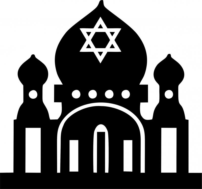 Synagogue Laser Cut Silhouette (Size: 10"W)