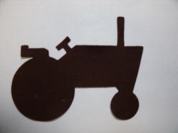 Tractor Laser Cut Appliques (Size: 5"H, Color: Brown  , Direction: Facing left)