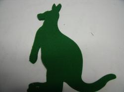 Kangaroo Laser Cut Appliques (Size: with FUSIBLE - 6"H, Color: Green  , Direction: Facing right)