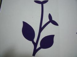 Flower Stem w/Leaf Large Laser Cut Appliques (Size: normal, Color: Purple )