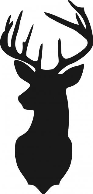 Deer Head #2 Laser Cut Appliques (Size: 8"H, Direction: head turned left)
