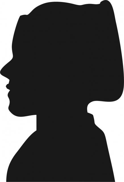 Amish Woman Portrait Silhouette Laser Cut Appliques (Size: 9"H, Direction: facing left)
