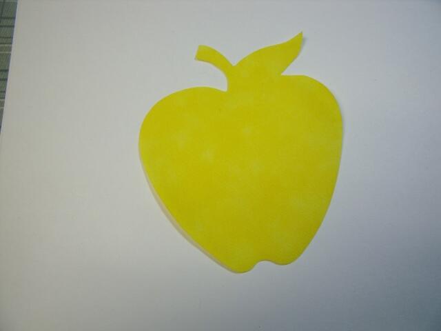 Apple Laser Cut Appliques (Size: With FUSIBLE- 5"H, Color: Tonal - Yellow)