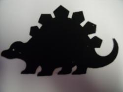 Dinosaur - Stegosaurus Laser Cut Appliques (Size: with FUSIBLE - 6"W, Color: Black  , Direction: Facing right)
