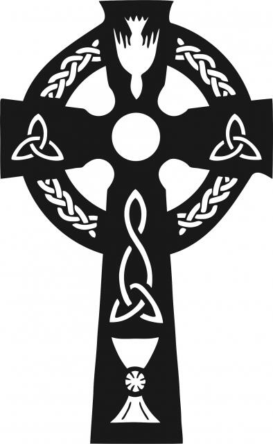 Cross #1 Silhouette Laser Cut Appliques (Size: 8"H, Color: Black)