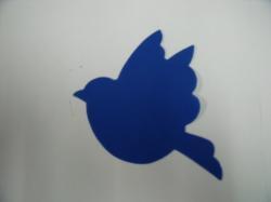 Bird Laser Cut Appliques (Size: 5"H, Color: Blue  , Direction: Facing right)