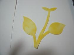 Flower Stem w/Leaf Small Laser Cut Appliques (Size: 4.5"H, Color: Tonal -Yellow)