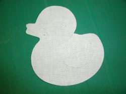 Rubber Duckie Laser Cut Appliques (Size: 5"H, Color: White , Direction: Facing right)