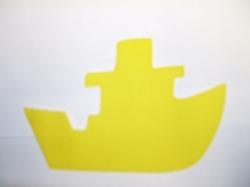 Tugboat Die Cut Appliques (Size: with FUSIBLE - 5"W, Color: Yellow  , Direction: Facing left)