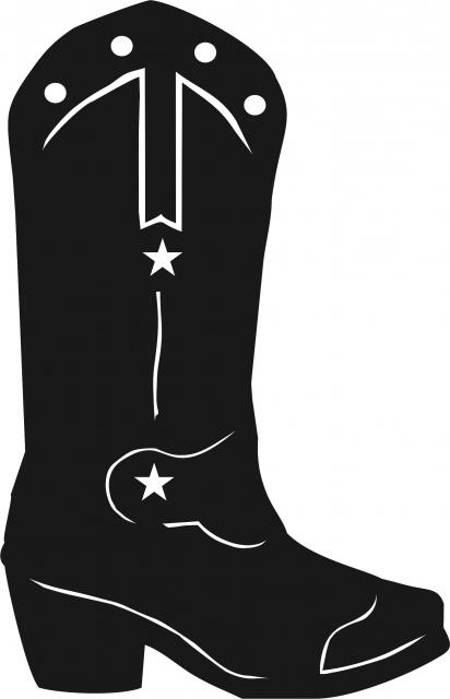 Cowboy Boot Silhouettes Laser Cut Appliques (Size: 8"H, Direction: facing right)