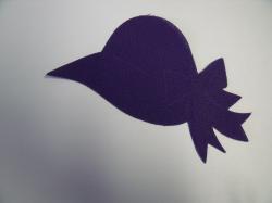 Hat / Sunbonnet Laser Cut Appliques (Size: 6"W, Color: Purple , Direction: Facing left)