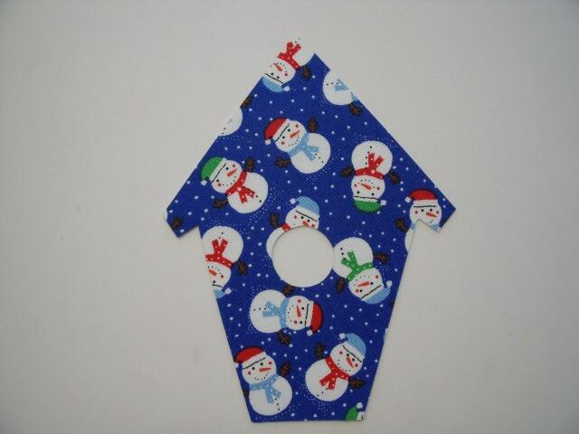 Christmas Birdhouse Laser Cut Appliques (Size: 4"H, Color: Blue Snowmen)