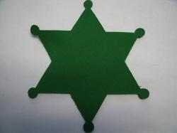 Badge Laser Cut Appliques (Size: with FUSIBLE - 6"H, Color: Green )